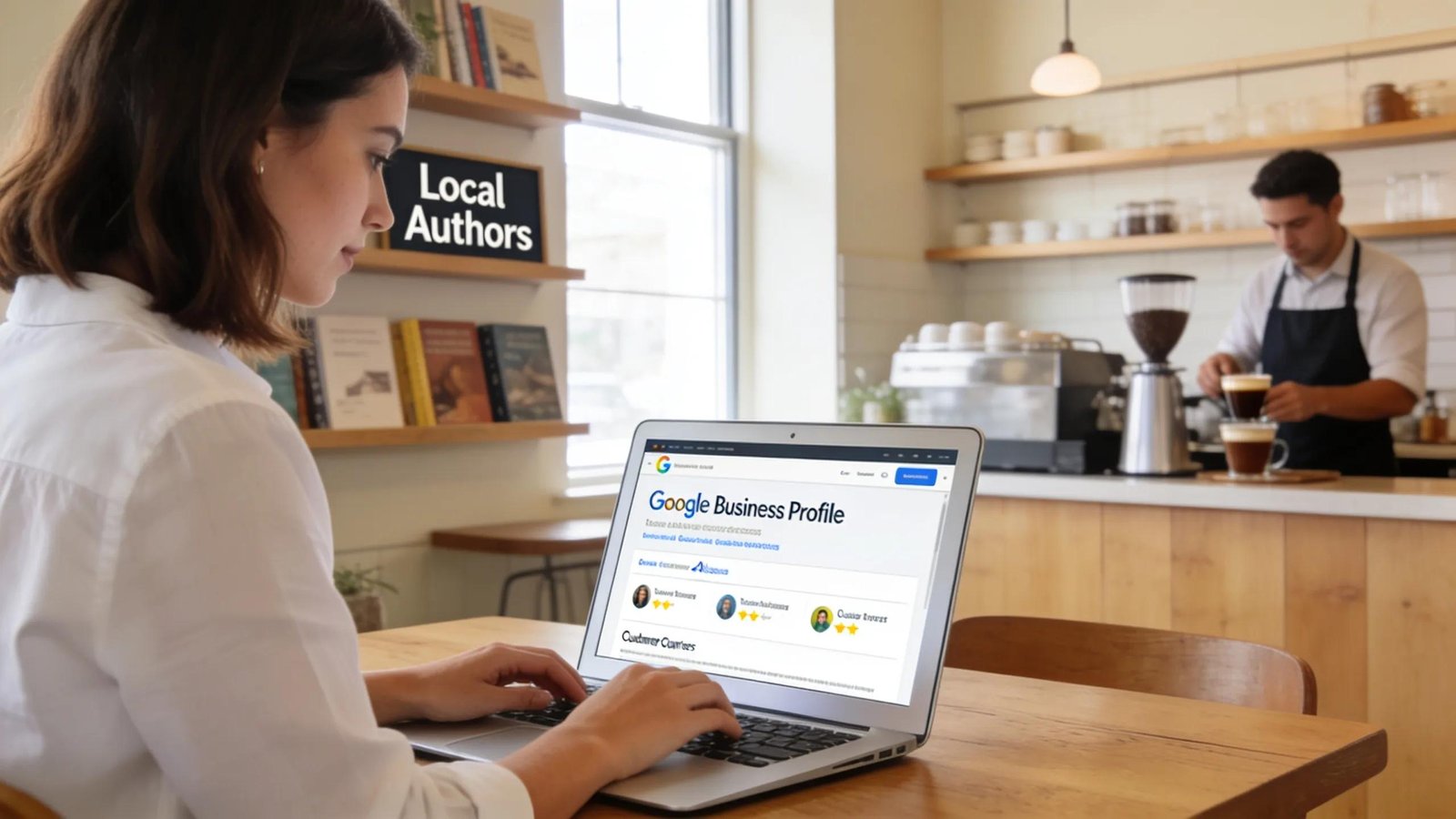 Person updating their Google Business Profile